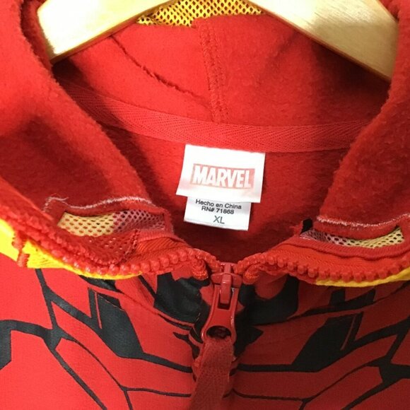 Marvel Youth Multicolor Iron Man Design Full Zip Hooded Long Sleeve Jacket XL - Picture 3 of 11